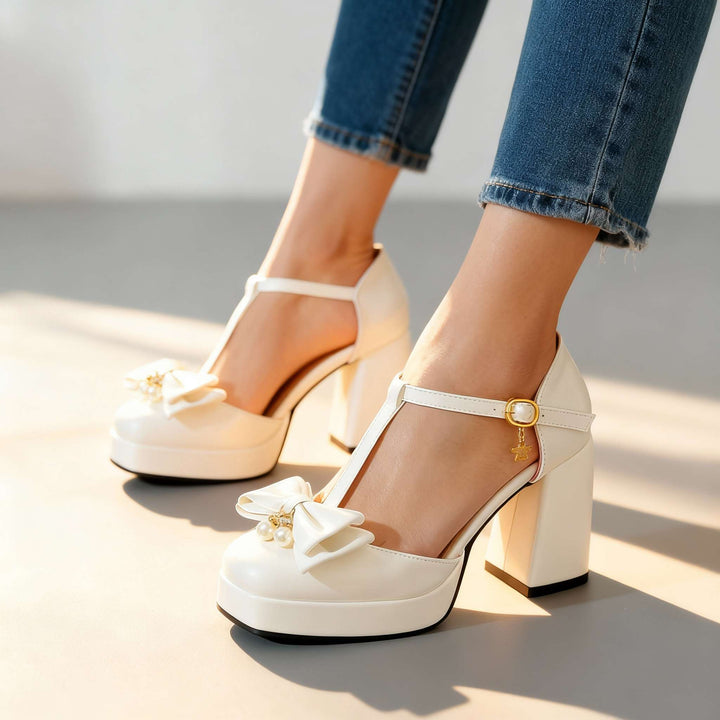 Estelle Bow Pearl Heels