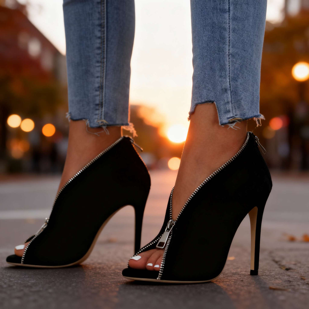 Scarlett Zipper Heels
